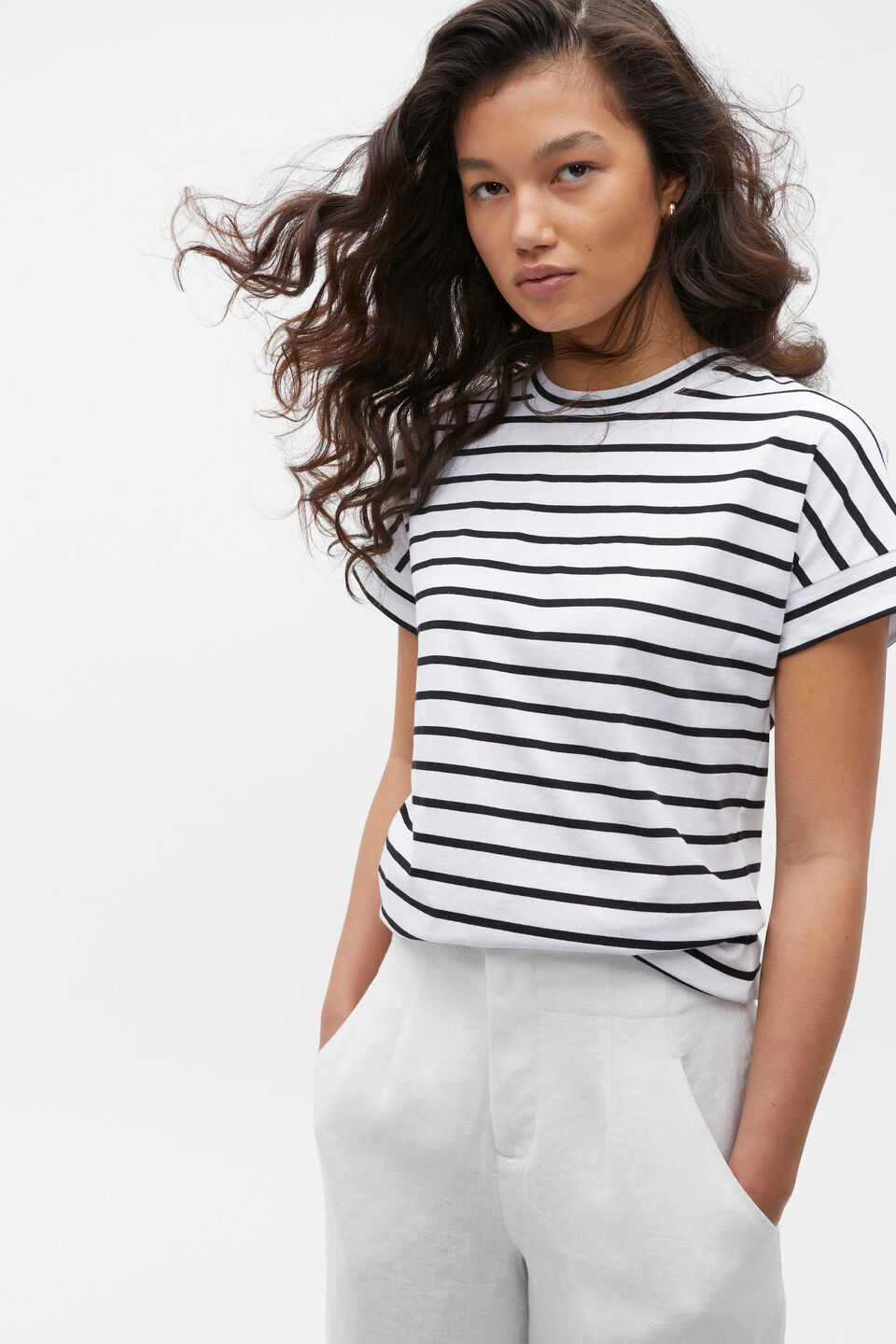 Core Longline Tee  Mono Stripe