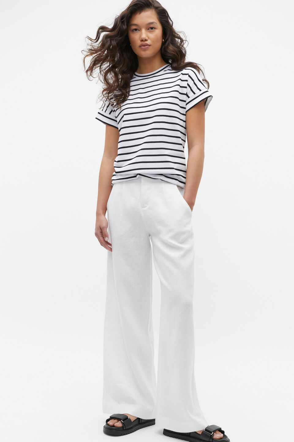 Core Longline Tee  Mono Stripe