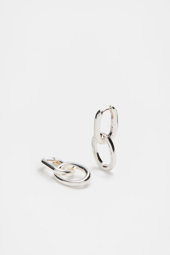 Linked Drop Earring  Silver  hi-res