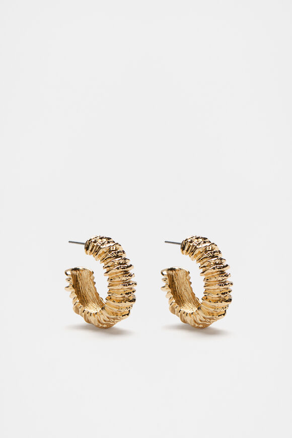 Textured Hoop  Gold  hi-res