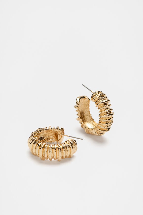 Textured Hoop  Gold  hi-res