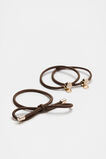 Metal Detail Hair Tie Pack  Affogato  hi-res