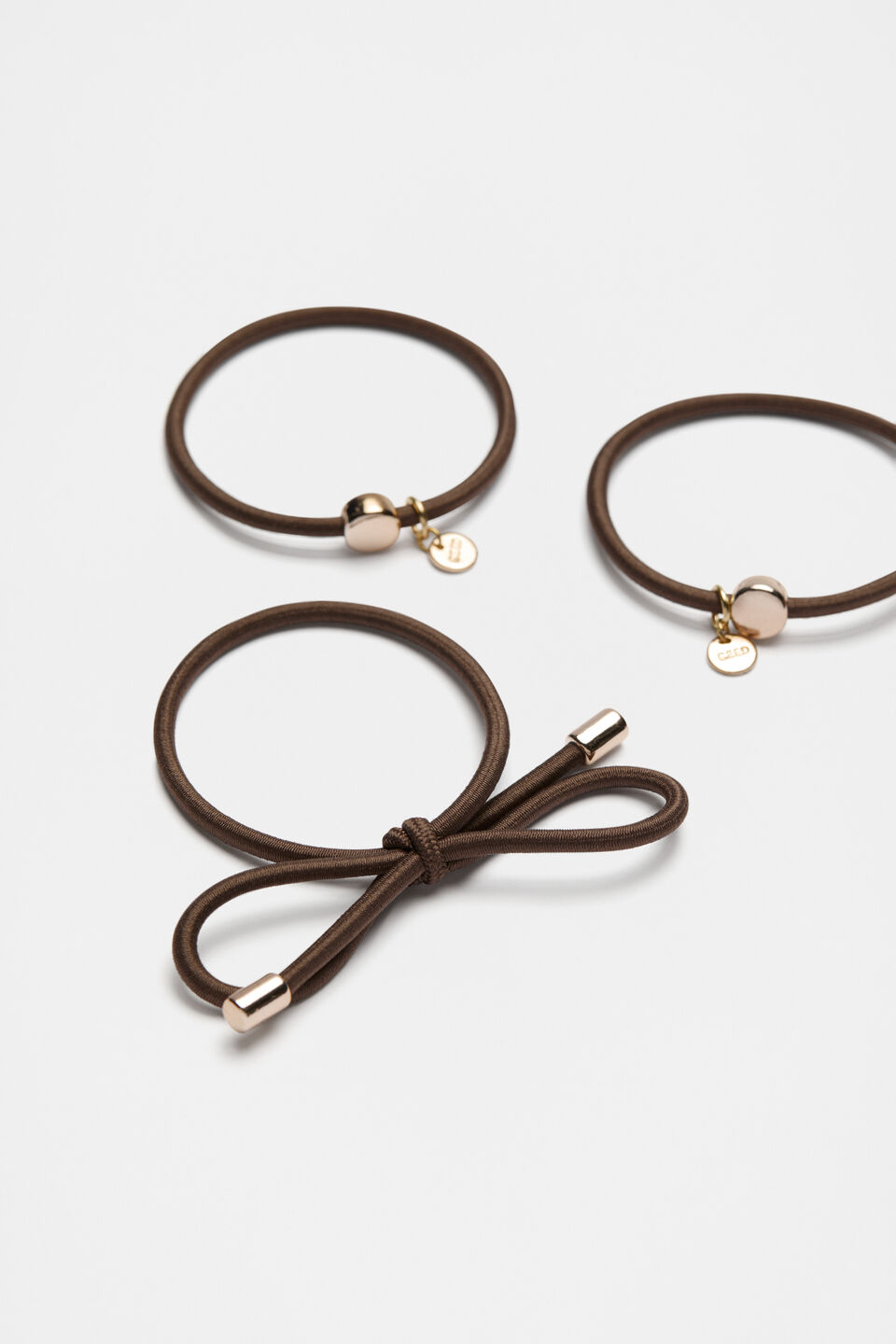 Metal Detail Hair Tie Pack  Affogato