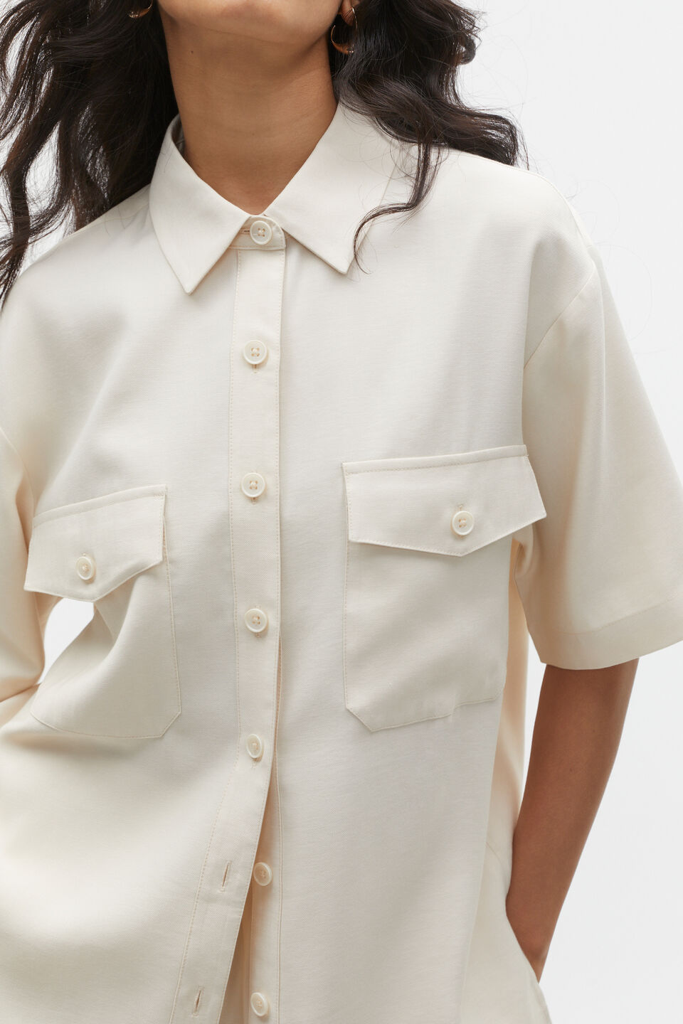 Short Sleeve Utility Shirt  Frappe