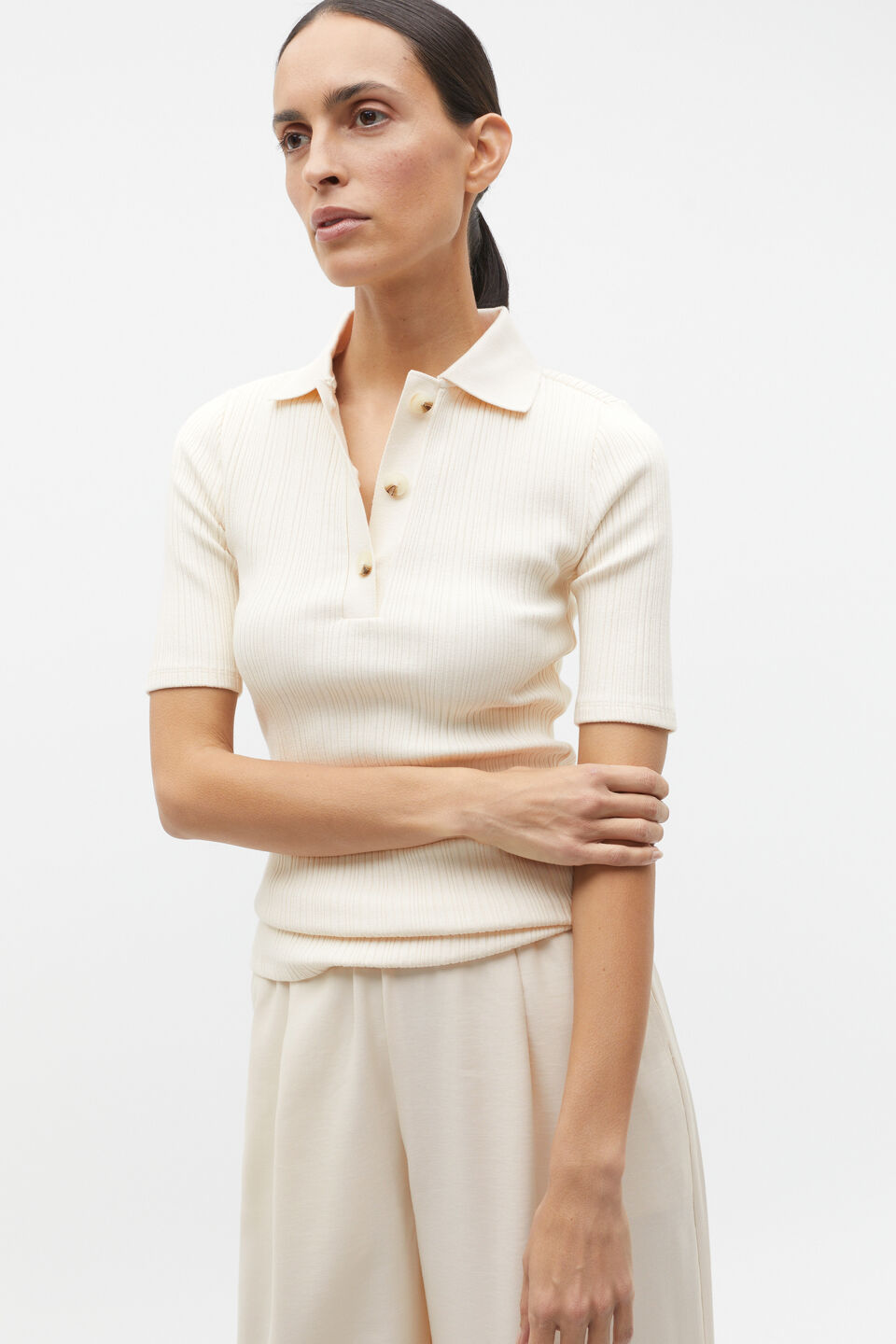 Half Sleeve Henley Polo  Frappe Twist