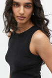 Cotton Knit Top  Black  hi-res