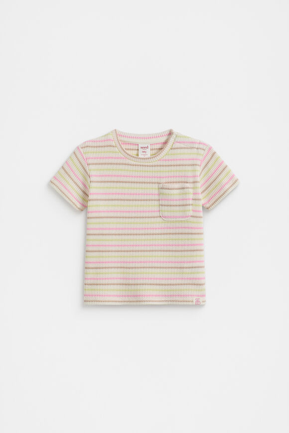 Stripe Waffle Tee  Multi  hi-res