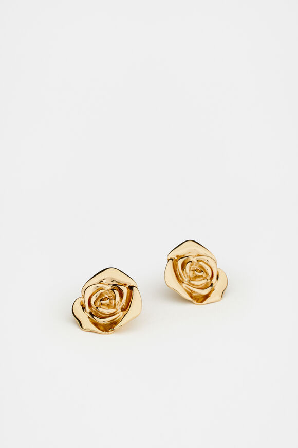 Rosette Mini Stud  Gold  hi-res