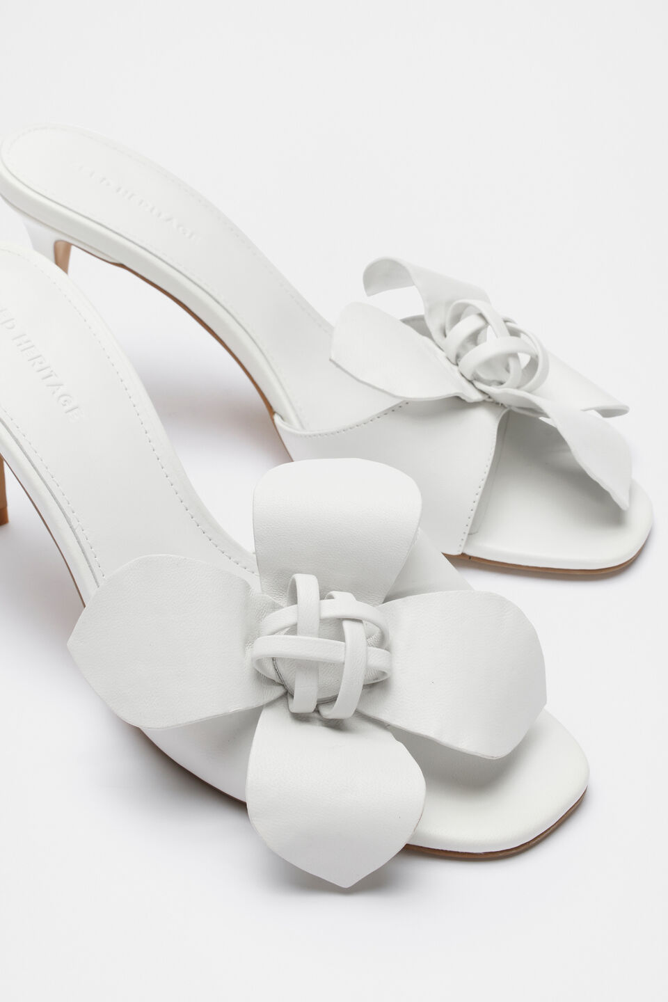Kaia Flower Heel  White