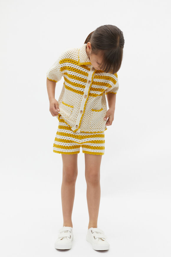 Stripe Crochet Polo  Sundaze  hi-res