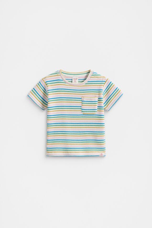 Stripe Waffle Tee  Multi  hi-res
