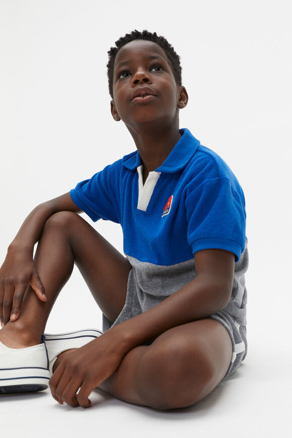 Towelling Polo  Cobalt  hi-res