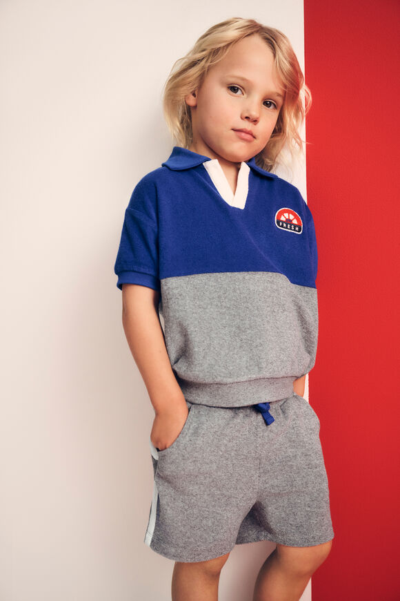 Towelling Polo  Cobalt  hi-res