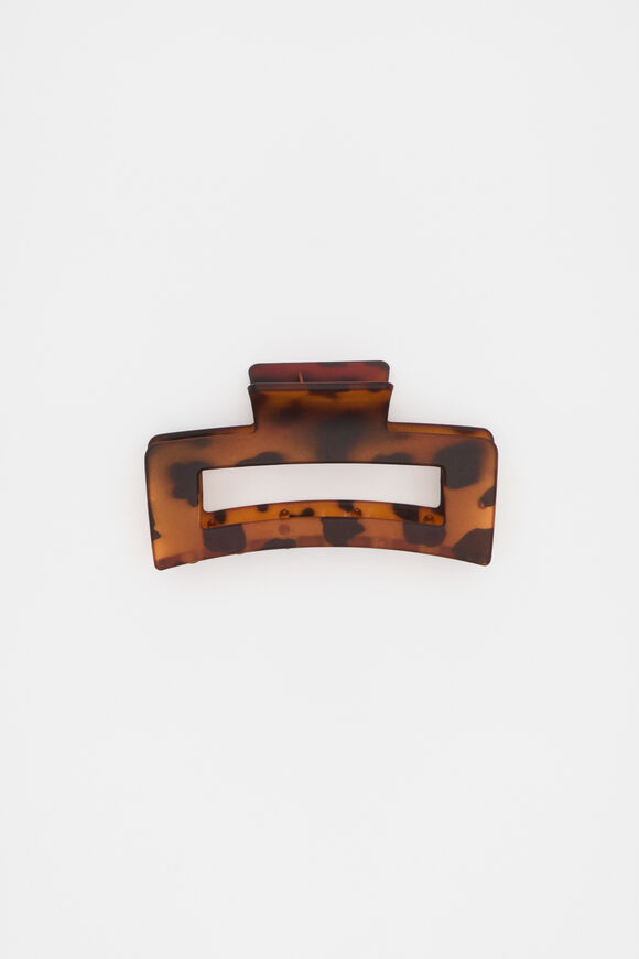Mini Rectangle Hair Claw  Dark Tort  hi-res