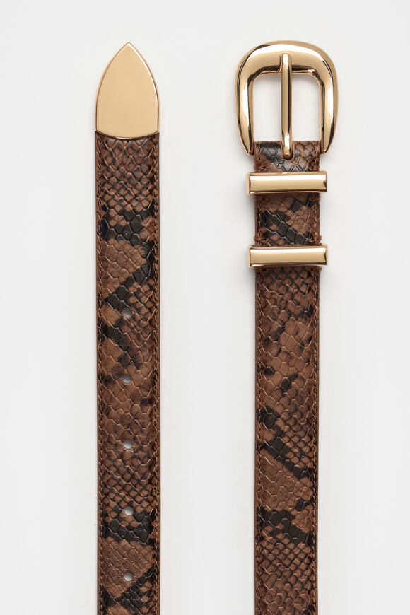 Hallie Snake Print Belt  Toffee Snake Print  hi-res