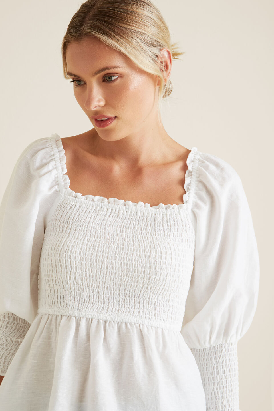 Shirred Blouson Top  