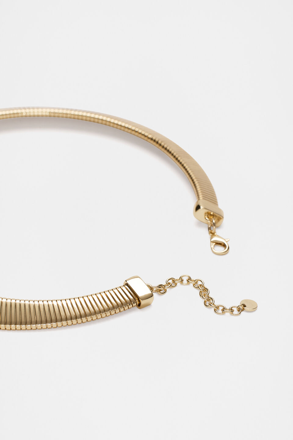 Ribbed Chain Necklace  Gold