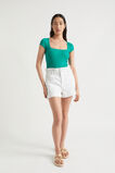 Square Neck Rib Tee  Deep Teal  hi-res