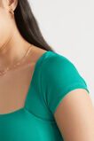 Square Neck Rib Tee  Deep Teal  hi-res