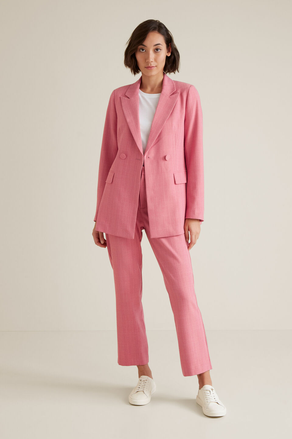 Raspberry Check Blazer  