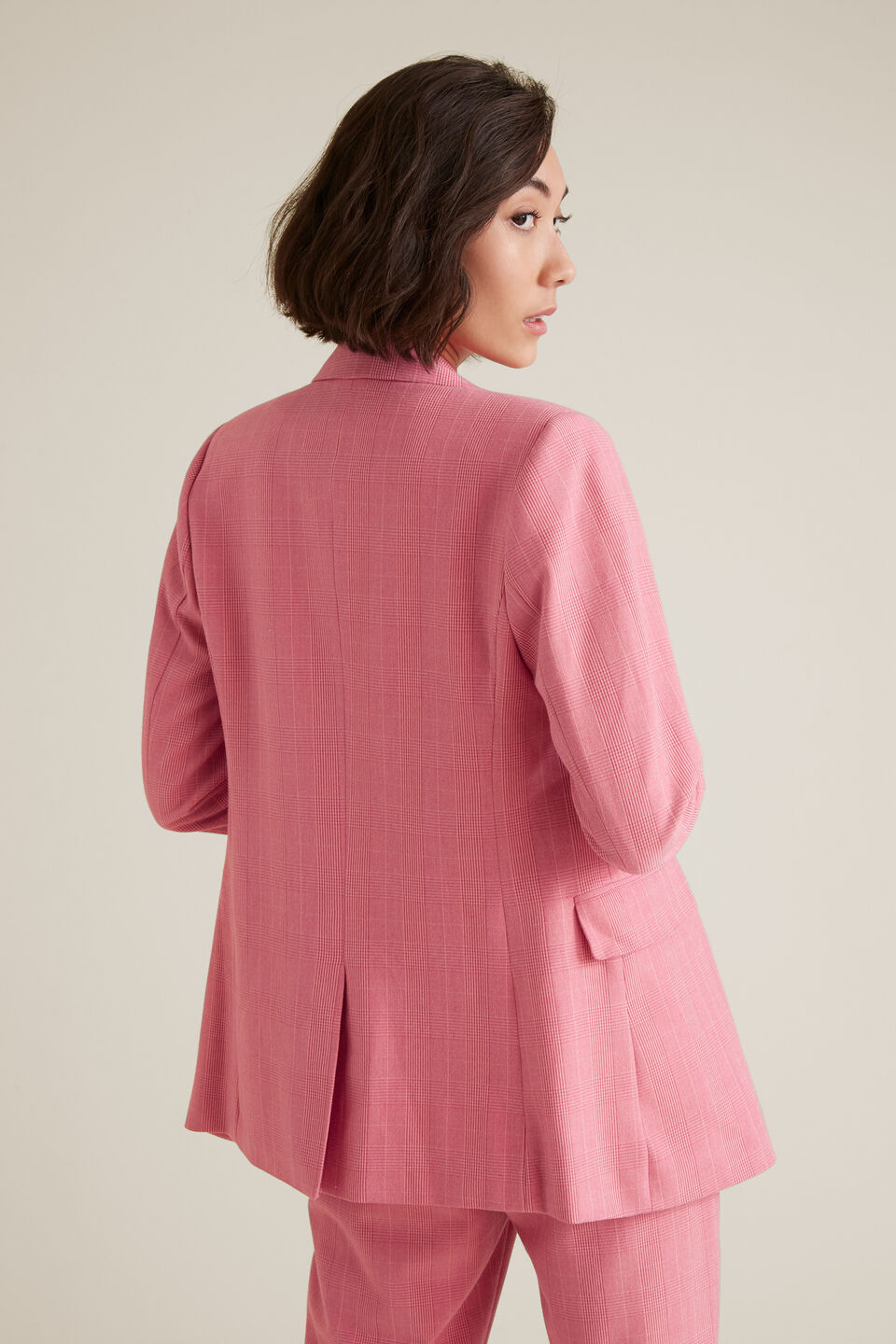 Raspberry Check Blazer  