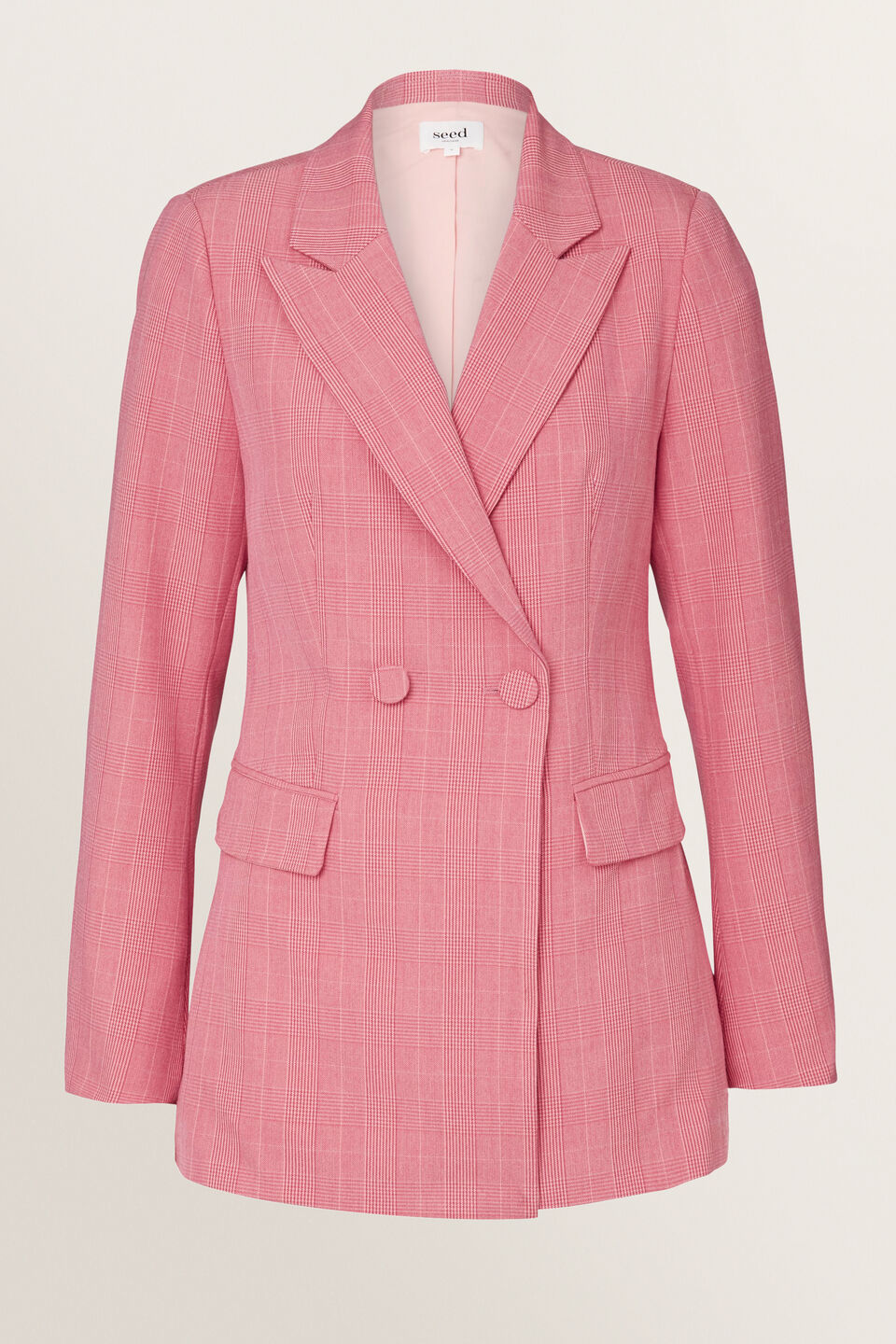 Raspberry Check Blazer  