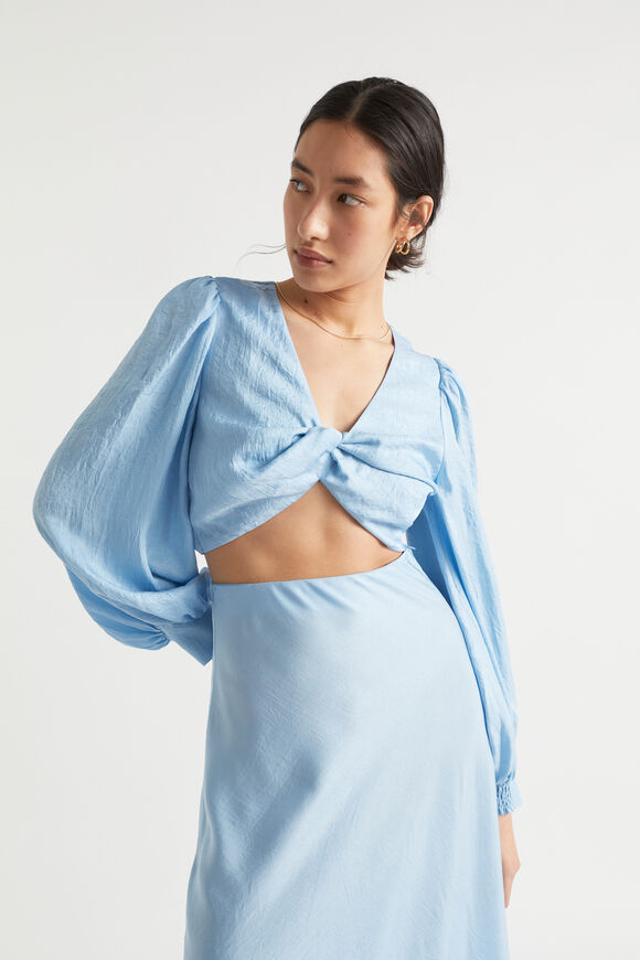 Satin Twist Top  Bluebell  hi-res