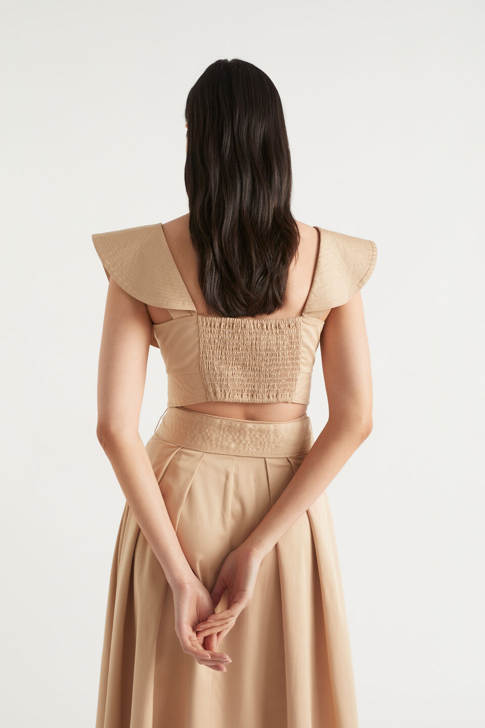 Tailored Flounce Bodice  Light Chestnut