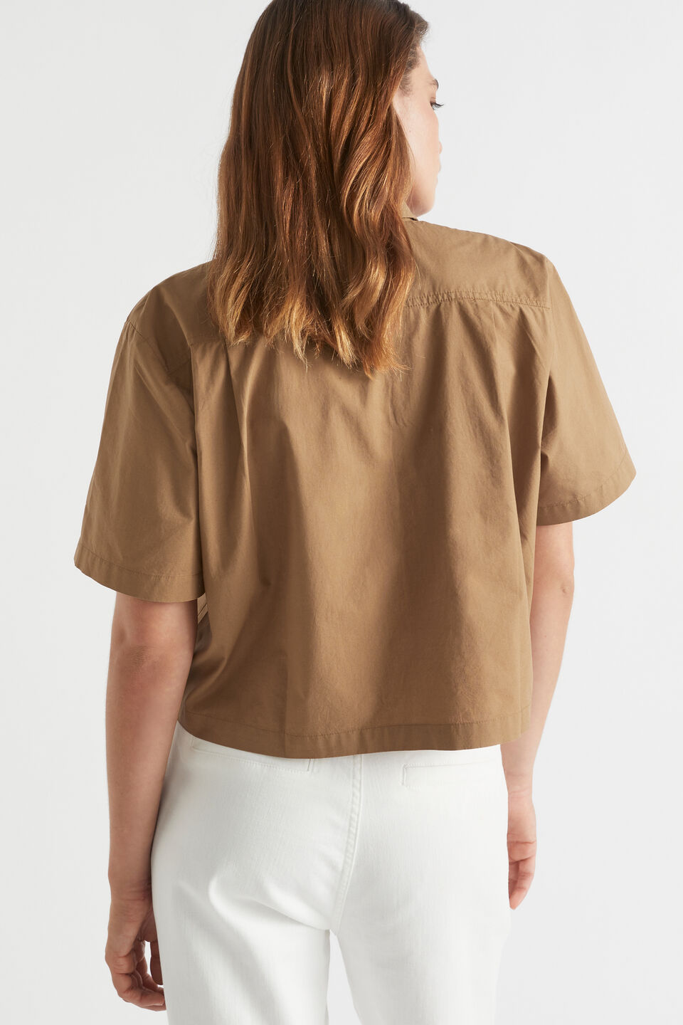 Poplin Crop Shirt  Deep Brass