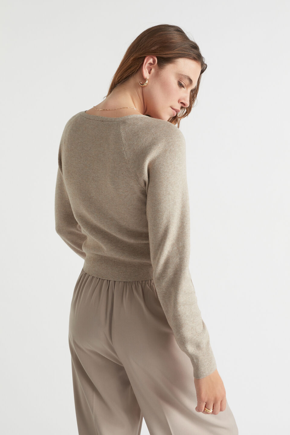 Twist Front Knit  Light Storm Marle