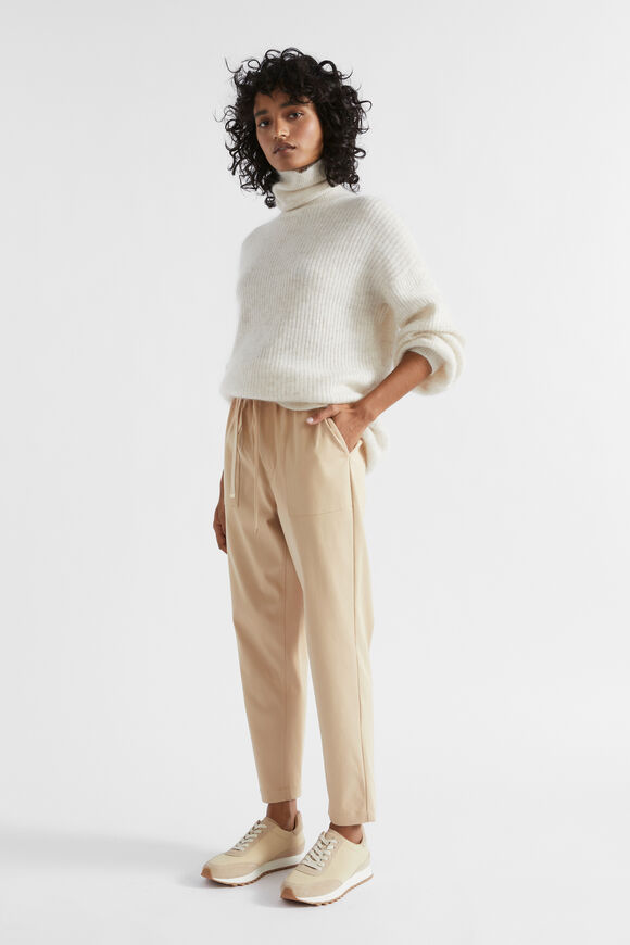 Elasticated Tapered Leg Pant  Champagne Beige  hi-res