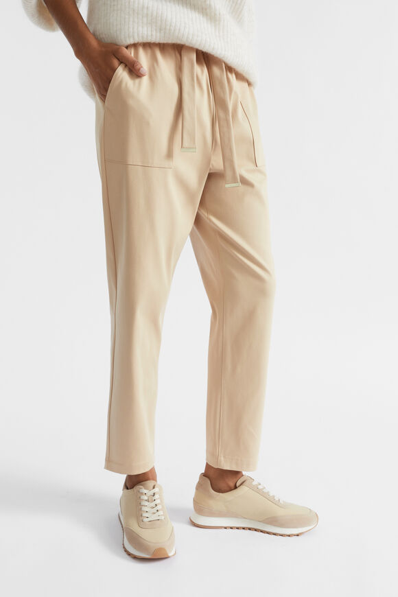 Elasticated Tapered Leg Pant  Champagne Beige  hi-res