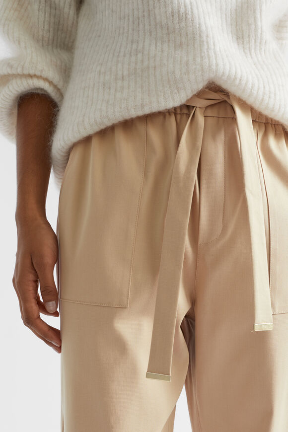 Elasticated Tapered Leg Pant  Champagne Beige  hi-res