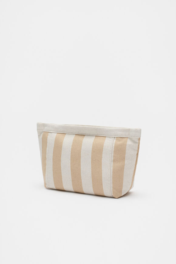 Small Logo Stripe Make Up Bag  Nougat  hi-res