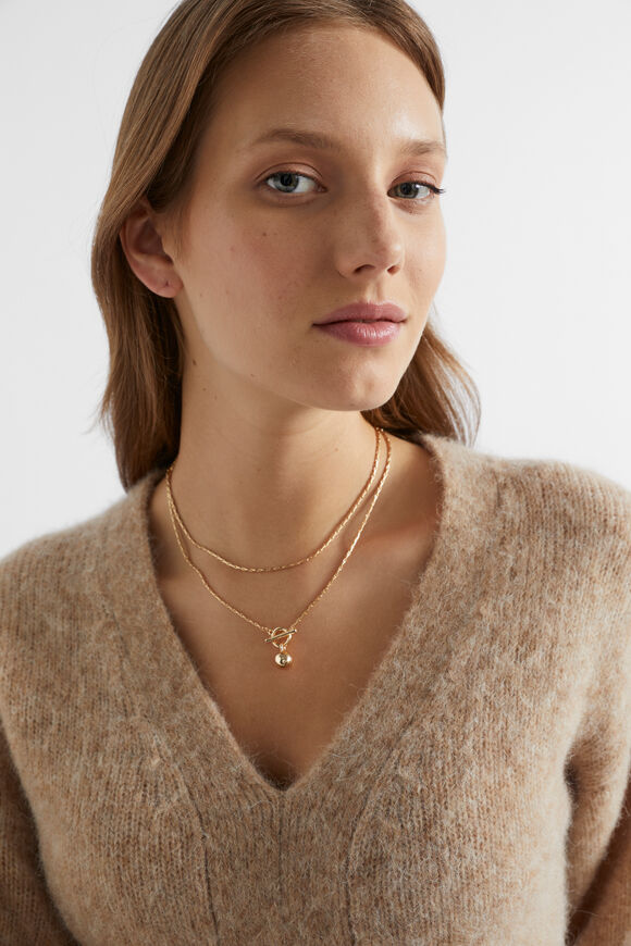 Sphere Pendant Necklace  Gold  hi-res