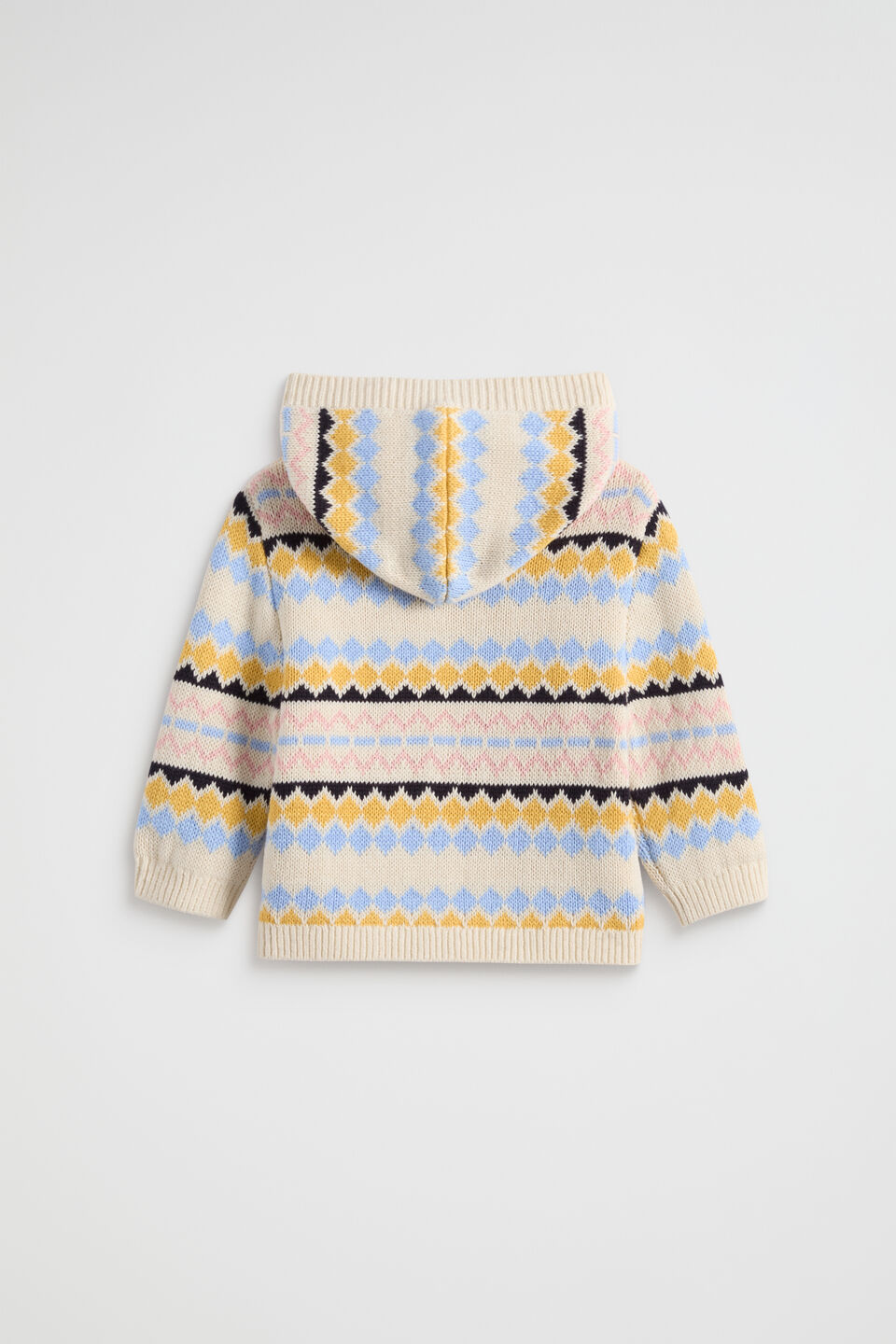 Fairisle Knit Cardigan  Creme