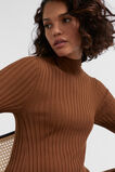 Rib Knit High Neck Dress  Spice  hi-res