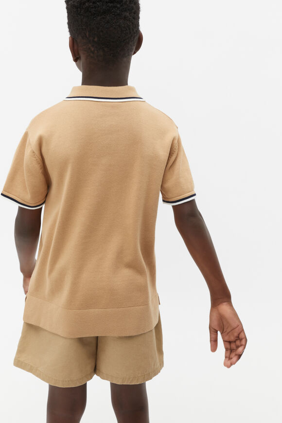 Knit Logo Polo  Biscotti  hi-res