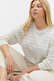 Linen Stripe Long Sleeve Top  Frost Blue Stripe  hi-res