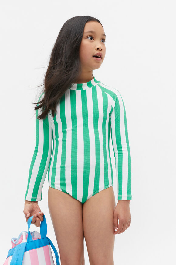 Stripe Rashsuit  Deep Emerald  hi-res