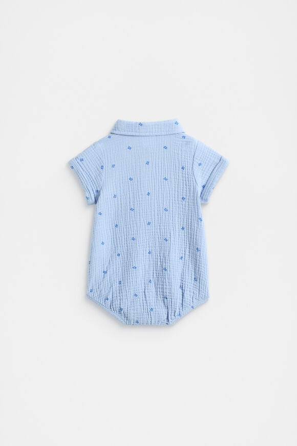 Logo Collar Romper  Baby Blue  hi-res