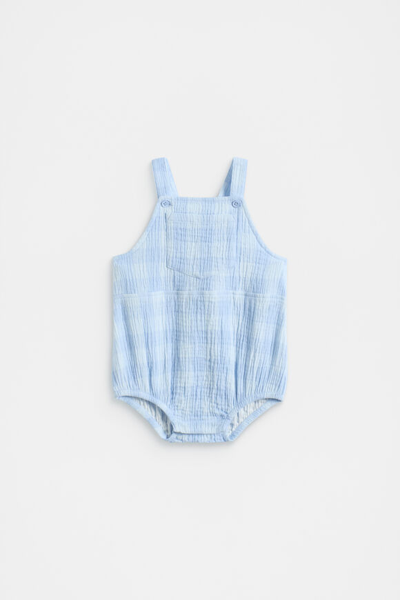 Gingham Romper  Baby Blue  hi-res