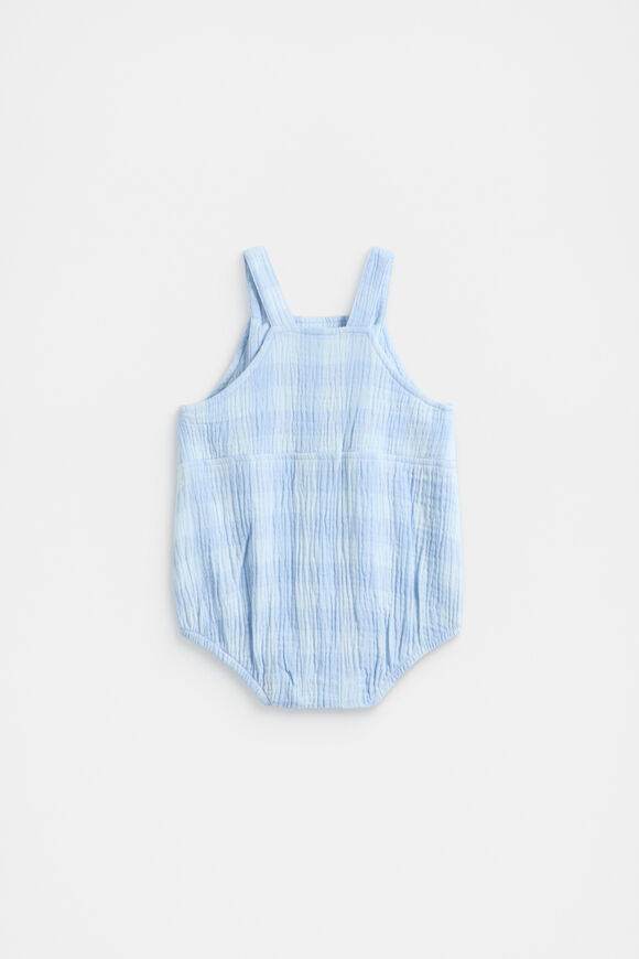 Gingham Romper  Baby Blue  hi-res