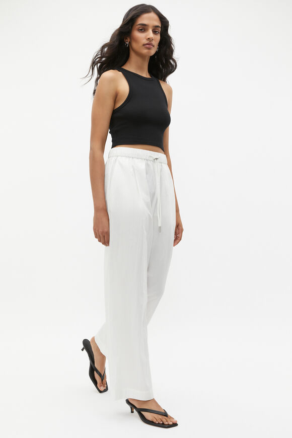 Cropped Rib Tank  Black  hi-res