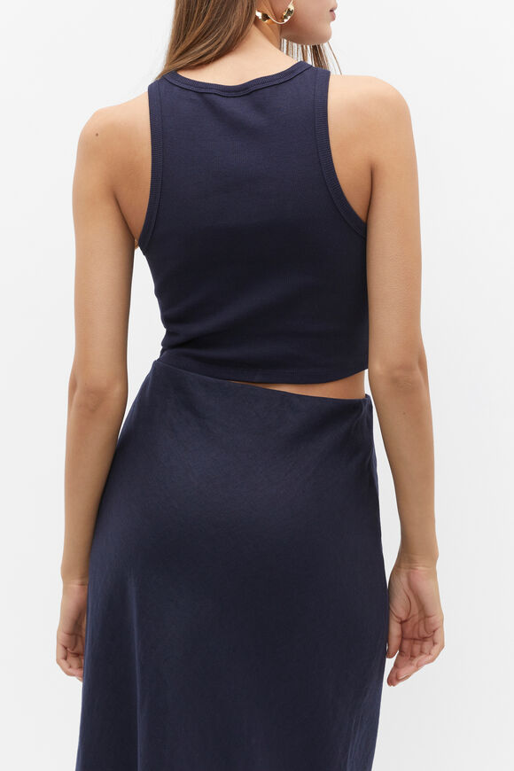 Cropped Rib Tank  Midnight Sky  hi-res