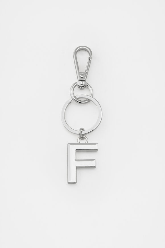 Silver Initials Keyring  F  hi-res