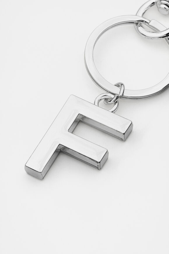 Silver Initials Keyring  F  hi-res