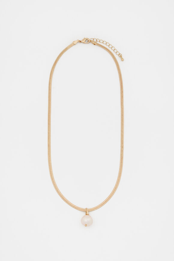 Pearl Pendant Necklace  Gold  hi-res