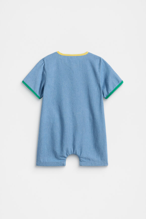 Chambray Logo Romper  Chambray  hi-res