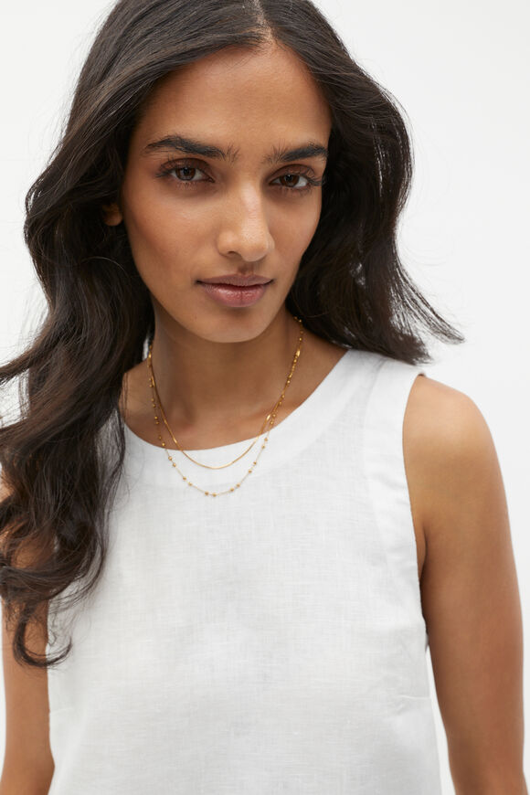 Waterproof Double Chain Necklace  Gold  hi-res